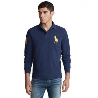 Ralph Lauren/拉夫劳伦男装 经典款定制修身长袖Polo衫11348 B82-海军蓝 L