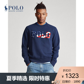 Ralph Lauren/拉夫劳伦男装 2020年春季起绒布图案运动衫12139 410-海军蓝 XXL