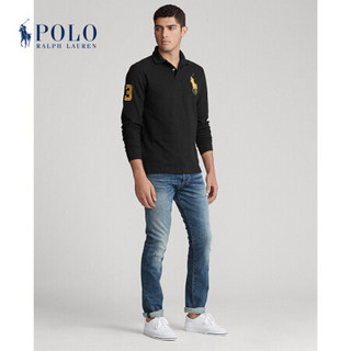 Ralph Lauren/拉夫劳伦男装 2020年早秋定制修身长袖Polo衫12492 001-黑色 L