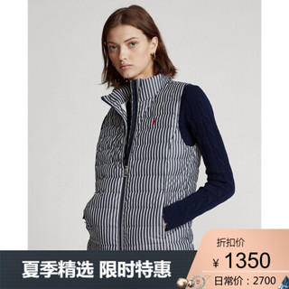 Ralph Lauren/拉夫劳伦女装 经典款条纹可收纳羽绒马甲21163 410-海军蓝 S