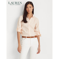 Lauren/拉夫劳伦女装 2020年春季条纹亚麻布衬衫60298 650-粉红色 L