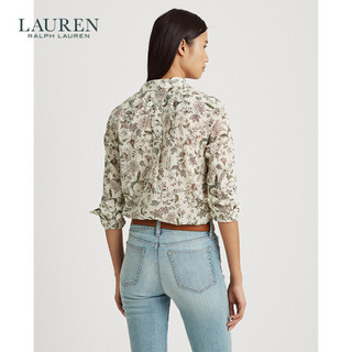 RALPH LAURENLauren/拉夫劳伦女装 2020年春季花卉图案棉质衬衫60297 101-白色 M