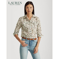 Lauren/拉夫劳伦女装 2020年春季花卉图案棉质衬衫60297 101-白色 M