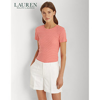 Lauren/拉夫劳伦女装 2020年夏季纽扣饰边条纹上衣60318 650-粉红色 XS  尺码偏小