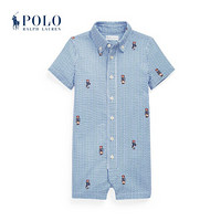 Ralph Lauren/拉夫劳伦男婴 2020年春季Polo小熊泡泡纱短连衣裤33161 430-蓝色 18M