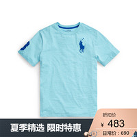 Ralph Lauren/拉夫劳伦男童 2020年春季Big Pony 平纹针织T恤32906 400-蓝色 M