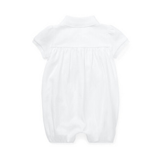 Ralph Lauren/拉夫劳伦女婴 2020年春季双面布泡泡短连衣裤32663 100-白色 12M