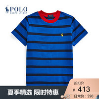 Ralph Lauren/拉夫劳伦男童 2020年夏季条纹平纹针织T恤33771 400-蓝色 5