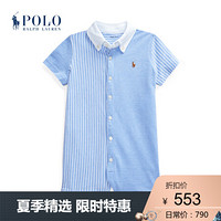 Ralph Lauren/拉夫劳伦男婴 2020年春季针织牛津布欢乐短连衣裤33252 400-蓝色 12M