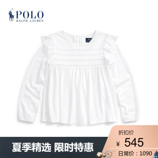 Ralph Lauren/拉夫劳伦女童 2020年春季蕾丝饰边莫代尔上衣33070 100-白色 4