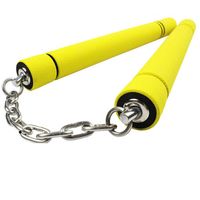 杜威克 双节棍儿童表演棍海绵双截棍儿童跆拳道初学者练习健身器材 链子型 黄色