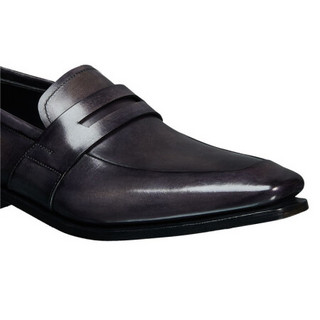 Berluti伯鲁提男鞋乐福鞋创新反面缝线精致设计黑色外底小牛皮材质 45.5