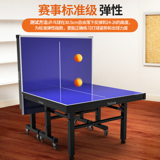 飞尔顿（FEIERDUN）乒乓球桌可折叠标准室内可移动乒乓球台体 铂金款25mm带轮可移动（带大礼包）