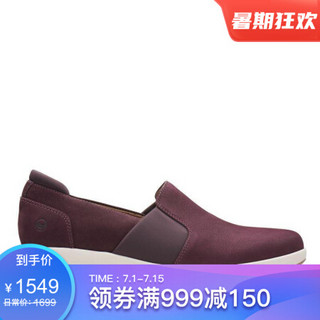 Clarks其乐女鞋低帮套脚休闲鞋单鞋26136076 Aubergine 5.5M