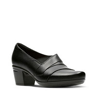 Clarks其乐女鞋休闲鞋低帮套脚皮鞋26129224 Black Leather 9.5N