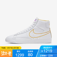 耐克Nike女鞋开拓者中帮系带板鞋运动鞋休闲鞋CJ3643 White/Gold/Clear 10