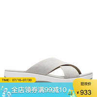 Clarks其乐女鞋坡跟拖鞋26134508 Sand Textile 9M