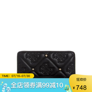 GUESS盖尔斯女包钱包长款拉链铆钉装饰手拿包VG741646 black one