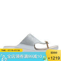 Clarks其乐拖鞋女鞋人字拖26135111 Silver 10M