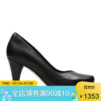 Clarks其乐女鞋高跟鞋单鞋26132261 Black Leather 10M