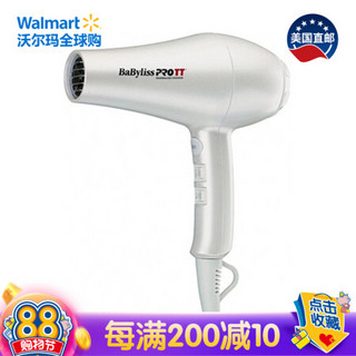 美国直邮 巴比丽丝 BaByliss PRO 美发工具 家用负离子 大功率恒温护发 吹风机 白色 1900W 6档