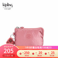 kipling女士迷你短款钱包2020年新款时尚潮流手拿包|CREATIVITY N 金属闪耀粉