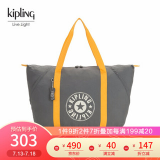 kipling男女款大容量20新款时尚潮流旅行包收纳包手提包|TOTEPACK 轻盈木炭灰