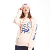 大嘴猴 PAUL FRANK 2020春季新品潮牌女款连帽时尚个性宽松运动卫衣 浅粉 S