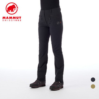 MAMMUT/猛犸象 Trekkers 2.0 女士秋冬新品防泼水弹力舒适经典时尚软壳裤运动长裤 黑色 S