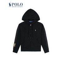 Ralph Lauren/拉夫劳伦女装 2020年春季绸缎饰边起绒布连帽衫21246 001-黑色 M