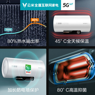 云米（VIOMI）3000W双管速热电热水器50升 出水断电  6重安全防护 1级能效 8年质保VEW5012