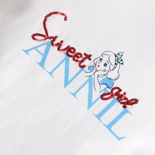 安奈儿童装女童T恤2020夏季亮片网布泡泡袖公主款女生上衣潮米白140