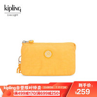 Kipling 零钱包 女帆布手机包小钱包手拿包凯浦林化妆包CREATIVITY L K1326549P活力黄