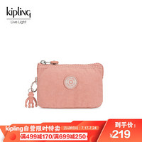 kipling 钱包女包迷你帆布包 时尚简约手拿包零钱包K0186483X鸡尾酒粉|CREATIVITY S