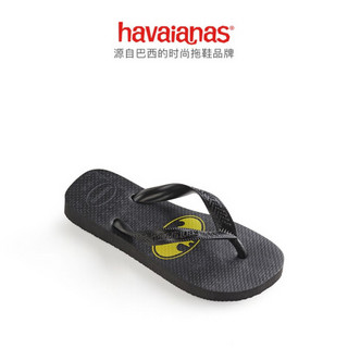 Havaianas哈唯纳 Heroes 哈瓦那英雄超人蝙蝠侠防滑平底外穿人字拖童鞋 0090-火耀黑 适合31-32码