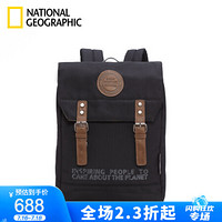 国家地理NATIONAL GEOGRAPHIC双肩包背包电脑包时尚潮学生书包 黑色