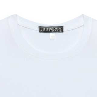 吉普 JEEP男装短袖T恤2020夏季圆领运动衫时尚潮流男上衣 20MB562TS9287 白色 3XL