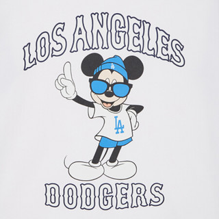MLB 美国职棒大联盟 迪士尼米奇联名 男女款圆领短袖T恤 31TSK3 白色 L