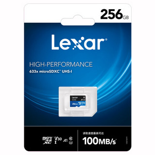 Lexar 雷克沙 633x Micro-SD存储卡 (UHS-I、V30、U3、A1)