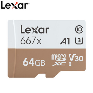 雷克沙（Lexar）64GB TF（MicroSD）存储卡 C10 U3 V30 A1 读100MB/s 高速稳定不掉速（667x）