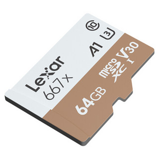 雷克沙（Lexar）64GB TF（MicroSD）存储卡 C10 U3 V30 A1 读100MB/s 高速稳定不掉速（667x）