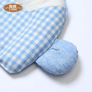 良良(liangliang)婴儿枕头0-1岁新生儿宝宝护型枕蓝格
