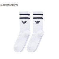 阿玛尼EMPORIO ARMANI UNDERWEAR奢侈品20春夏男士袜子（两双装） 303122-0P300 WHITE-00010 U