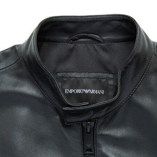 EMPORIO ARMANI 阿玛尼奢侈品20春夏新款男士皮衣 01B50P-01P50 BLACK-999 50