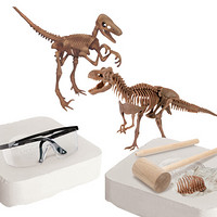 Discovery探索儿童玩具恐龙考古挖掘套装含两套拼装恐龙模型TSDC6000375