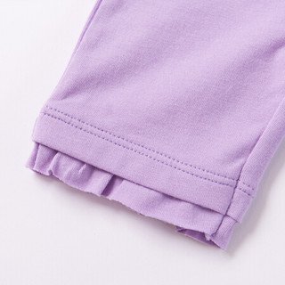 贝贝怡女童外穿洋气七分裤2020年夏季宝宝吸汗透气薄款休闲裤子 紫色 24个月/身高90cm