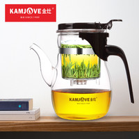 金灶(KAMJOVE)便式茶具 耐热玻璃按压式飘逸杯泡茶壶冲泡器 花茶过滤壶绿茶杯 K-206/600ml