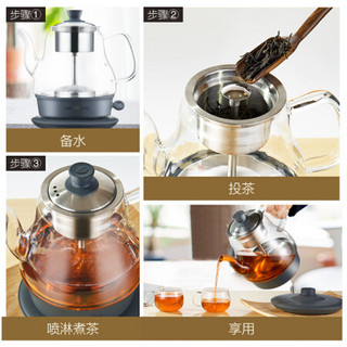 金灶（KAMJOVE）煮茶器玻璃黑茶煮茶壶  电热茶炉A-33 0.8L