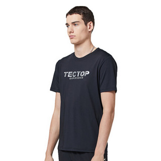 探拓（TECTOP）速干衣 男女清凉透气圆领短袖T恤 时尚快干衣 D201225TX 男款黑色L