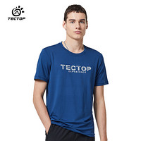 探拓（TECTOP）速干衣 男女清凉透气圆领短袖T恤 时尚快干衣 D201225TX 男款铁兰XL